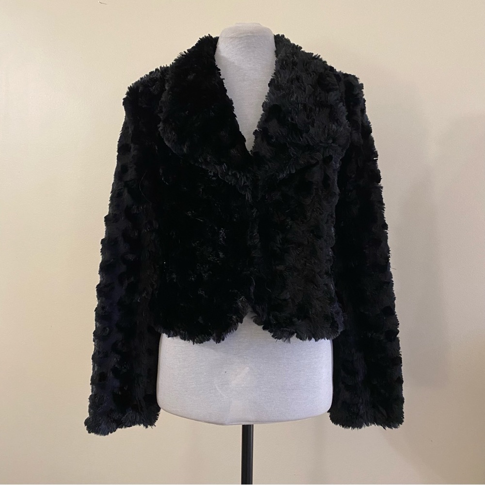 retro faux fur cropped jacket